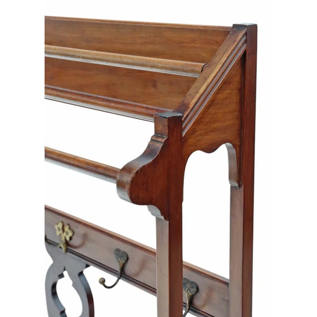 Antique Art Nouveau Mahogany Towel Rail Bathroom Stand, 1900s For Sale - Image 5 of 8