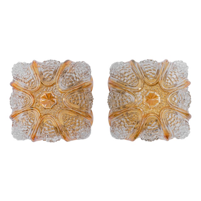 Bubble Glass Flush Mounts, Limburg, 1960s, Set of 2 For Sale