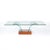 Mid-Century Modernage Curved Glass Cocktail Table W/ Rectilinear Walnut Base For Sale - Image 10 of 14