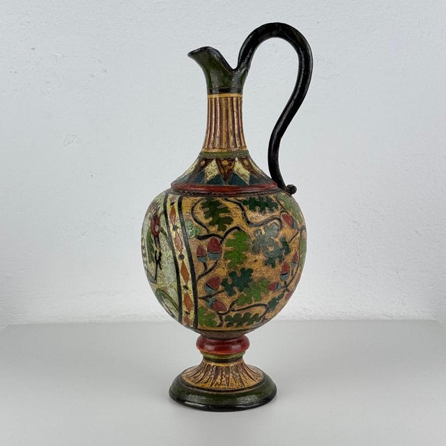 Large Vintage Art Deco Decorative Ceramic Jug, 1920s For Sale - Image 3 of 18