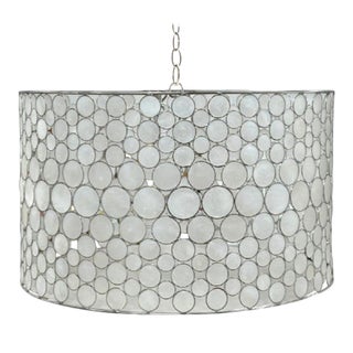 Oly Studio Capiz Shell Drum Chandelier For Sale