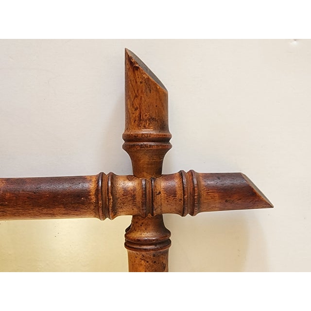 Glass Antique French Faux Bamboo Wall Mirror For Sale - Image 7 of 12