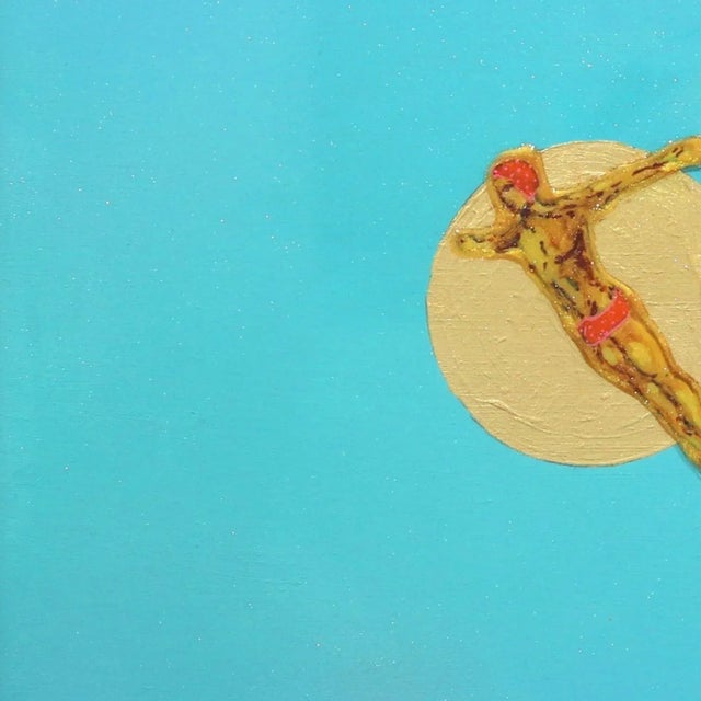 Freedom Ii - Framed Original Figurative Diver in Water Artwork by Beddru For Sale - Image 4 of 8
