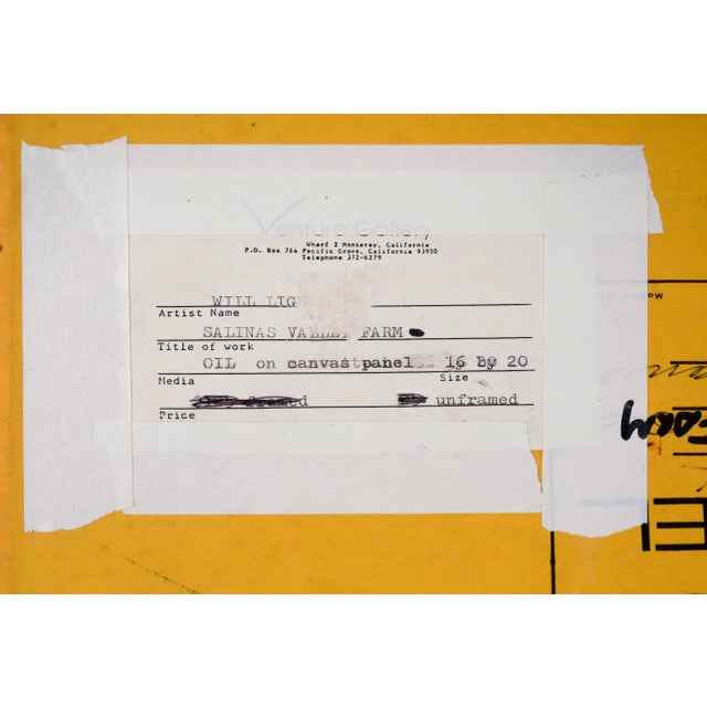 "Salinas Valley Farm" - Fauvist Landscape in Oil on Artist's Board by Will Light For Sale - Image 10 of 11