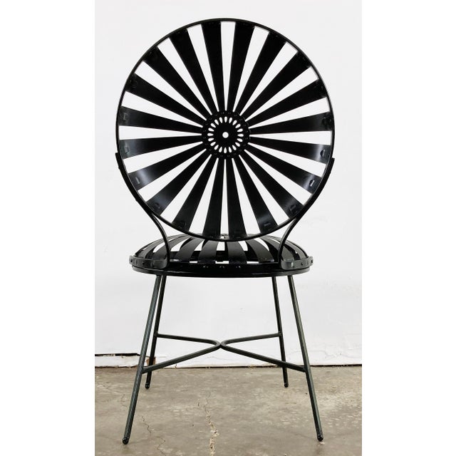 Black Antique Francois Carre Black Sunburst Garden Chair For Sale - Image 8 of 11