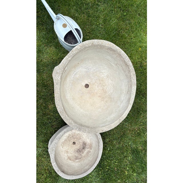 Stone Faces Concrete Planters (Pair) For Sale - Image 7 of 7