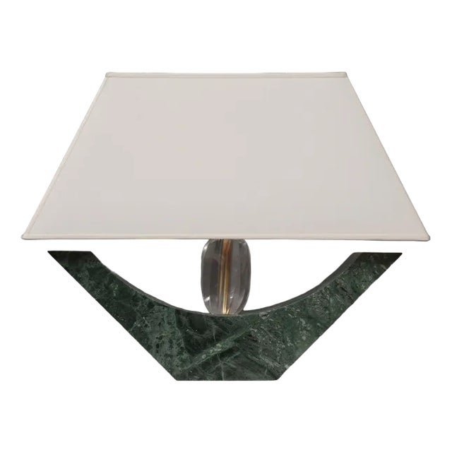 Indian Green Marble and Murano Glass Table Lamp, 2000s For Sale