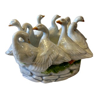 Gaggle of Geese Ceramic Bowl For Sale
