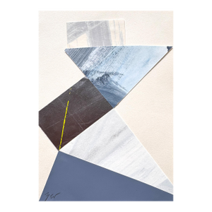 "Im Blue 6" Original Mixed-Media Collage on Paper by Zac Woodie