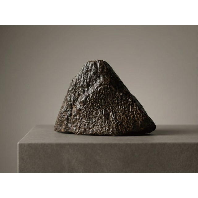 Sculptural Glass Decanter Vase With Natural Gobi Desert Stone – One of a Kind Art Glass For Sale - Image 4 of 6