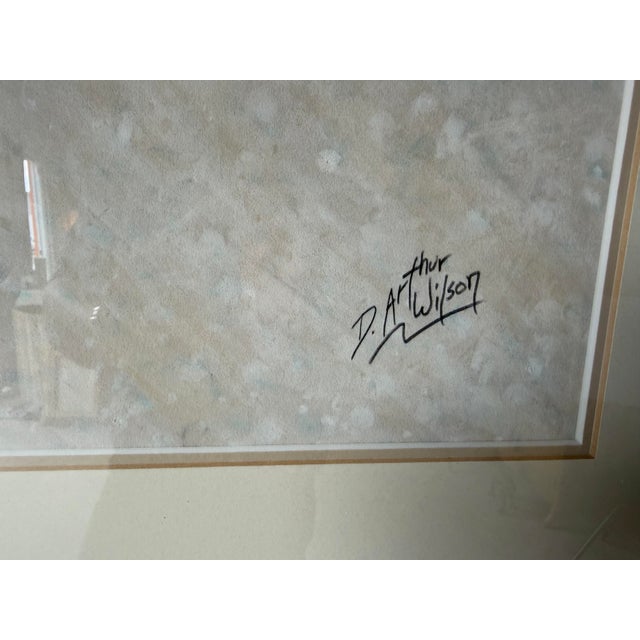 1990’s D. Arthur Wilson “The Quest” Wolf Portrait Oil Pastel on Paper Painting, Framed For Sale - Image 9 of 12