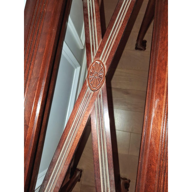 Early 20th Century Exquisite Chippendale Revival Glass Top Console Table For Sale - Image 9 of 12