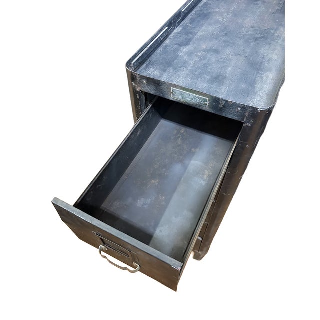 Mid-Century Industrial Filing Cabinet-Original "Greeting Card" Storage For Sale In Chicago - Image 6 of 12