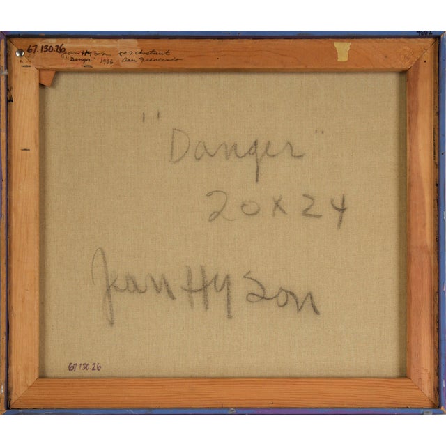 Paint "Danger" - Original Modernist Oil Painting on Canvas by Jean Hyson For Sale - Image 7 of 7