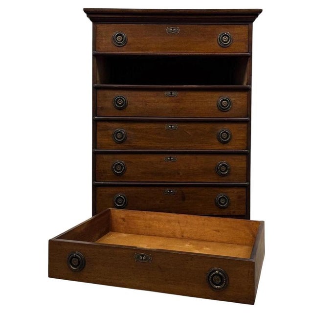 20th Century Edwardian English Mahogany Chest of Drawers, 1890s For Sale - Image 3 of 12