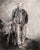 Back At The Stables (II) by James Van Fossan | Charcoal and Graphite on Paper Cowboy in a Stable For Sale