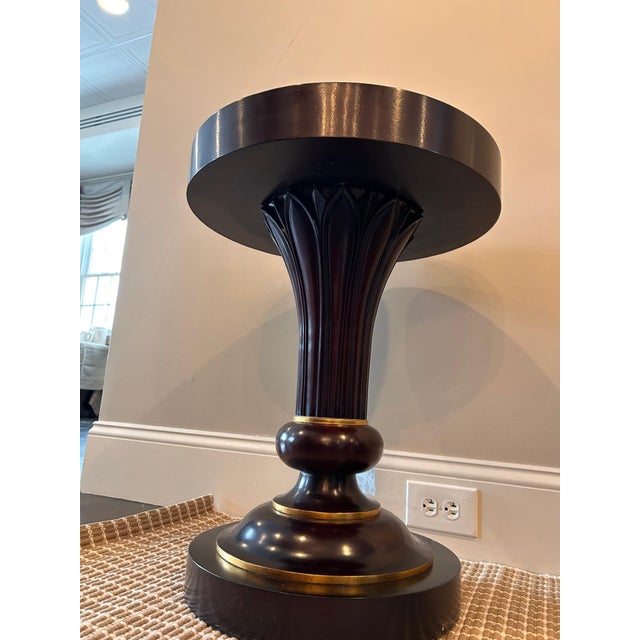 Wood Urn Flute Side Table For Sale - Image 7 of 7