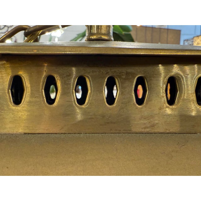 Metal The Federalist Brass Four Bulb Hanging Lantern For Sale - Image 7 of 12
