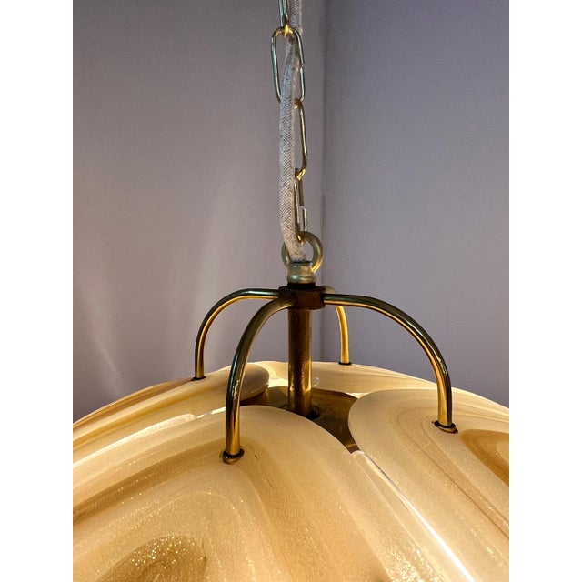 Hanging Lamp in Brown Glass and Chrome by Cristallux For Sale - Image 10 of 11