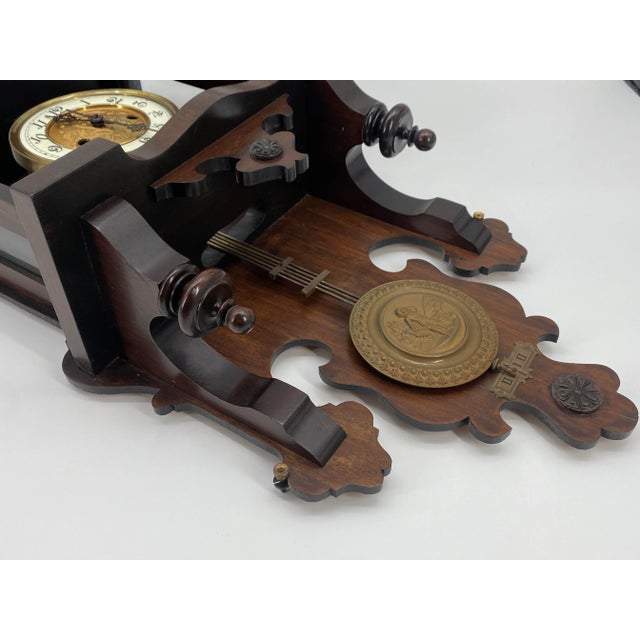 Antique German Wall Clock, 1890 For Sale - Image 9 of 13