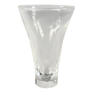 Vintage Steuben Large Crystal Spiral Vase For Sale