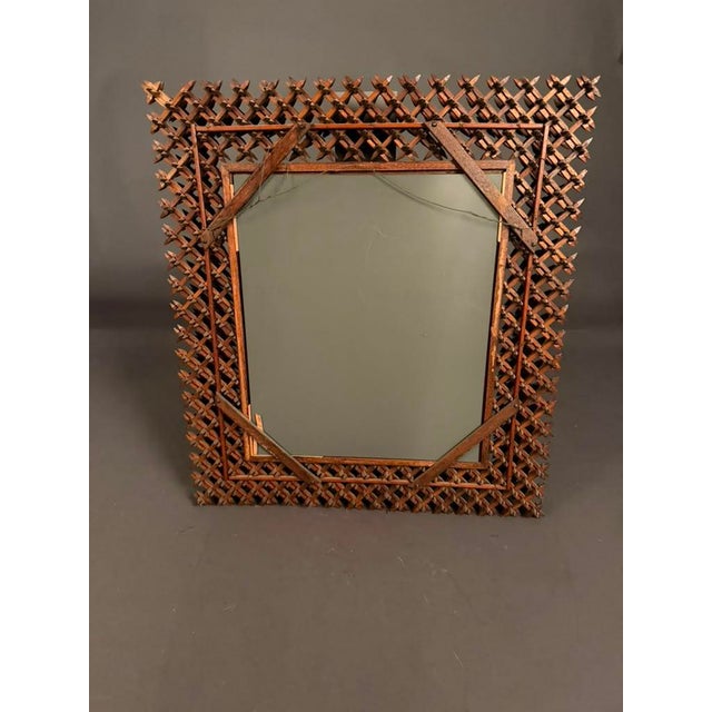 Early 20th Century American Early 20th Century Folk/Tramp Art Mirror Frame, Circa 1920s For Sale - Image 5 of 10
