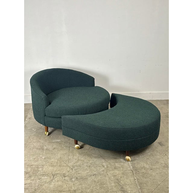 Gorgeous mid century modern Havana lounge chair and ottoman by Adrian Pearsall for Craft Associates, circa 1960s....
