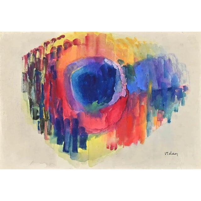 Composition is an original drawing in watercolor by Vedan in the mid 20th century. Good condition Hand-signed. The artwork...