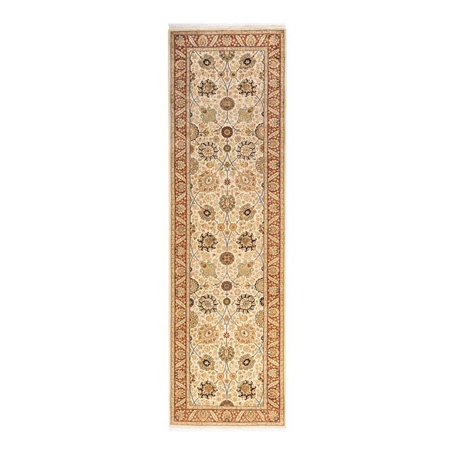 Ivory Mogul, One-of-a-Kind Hand-Knotted Area Rug in Ivory, 3' 1" x 10' 7" For Sale - Image 8 of 8