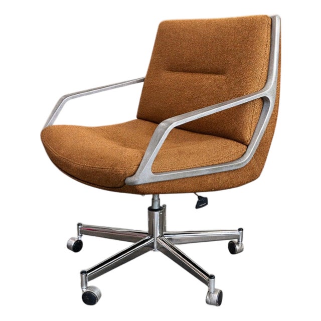 “Low Commander” Swivel Armchair by Jorge Zalszupin, Bronze Chenille and Aluminum, Brazil, 1973 – Lot 805 For Sale
