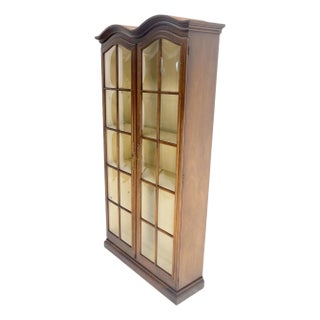 7' Tall Bubble Glass Double Doors Adjustable Shelves Bookcase Display Cabinet For Sale