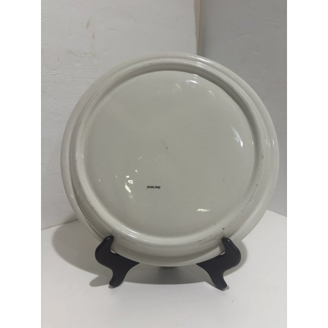 Antique English Stick Spatterware Spongeware Floral Plates - Set of 6 For Sale - Image 4 of 6