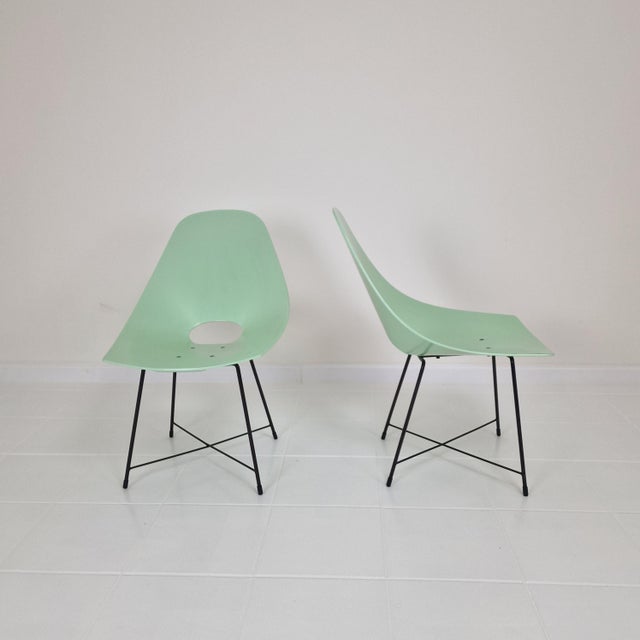 Saporiti Italia Set of Mid-Century Dining Chairs by Augusto Bozzi for Saporiti, Italy 1950s For Sale - Image 4 of 18