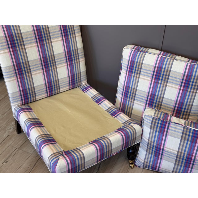 Vintage Pair of Custom-Upholstered English-Style Slipper Chairs For Sale - Image 10 of 10