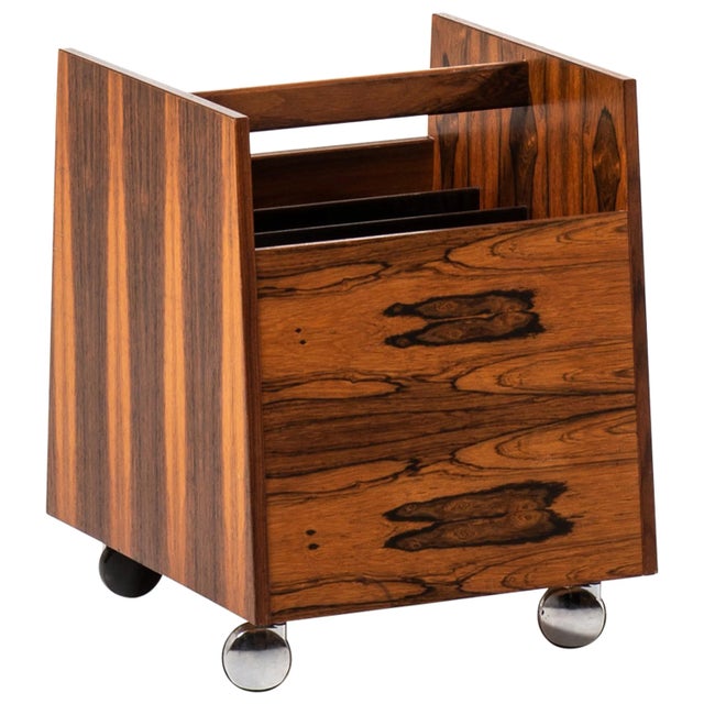 Wood Rosewood Magazine Rack by Rolf Hesland for Bruksbo, Norway, 1960s For Sale - Image 7 of 7