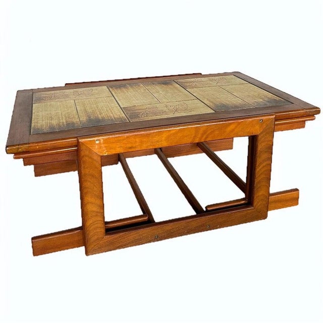 Wood Mid-Century Danish Nesting Tables in Teak with Ceramic Tile Tops, 1960s, Set of 3 For Sale - Image 7 of 8