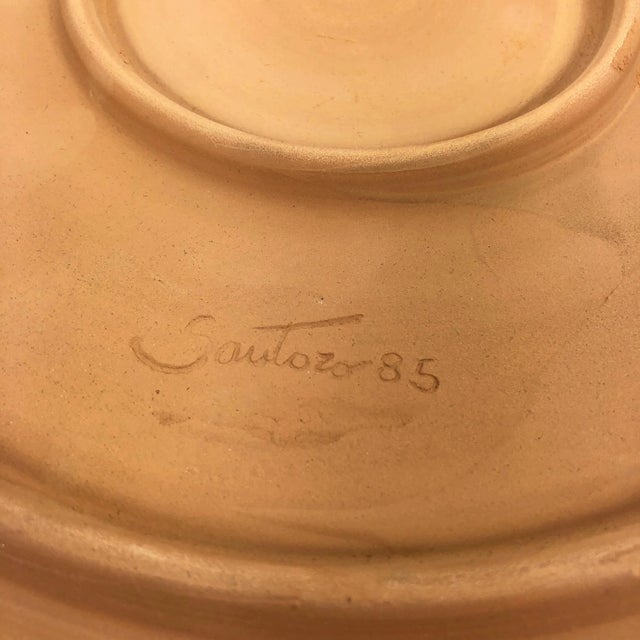 1980s Red Clay & Ceramic Plate by Pasquale Santoro for Alitalia, 1985 For Sale - Image 5 of 7