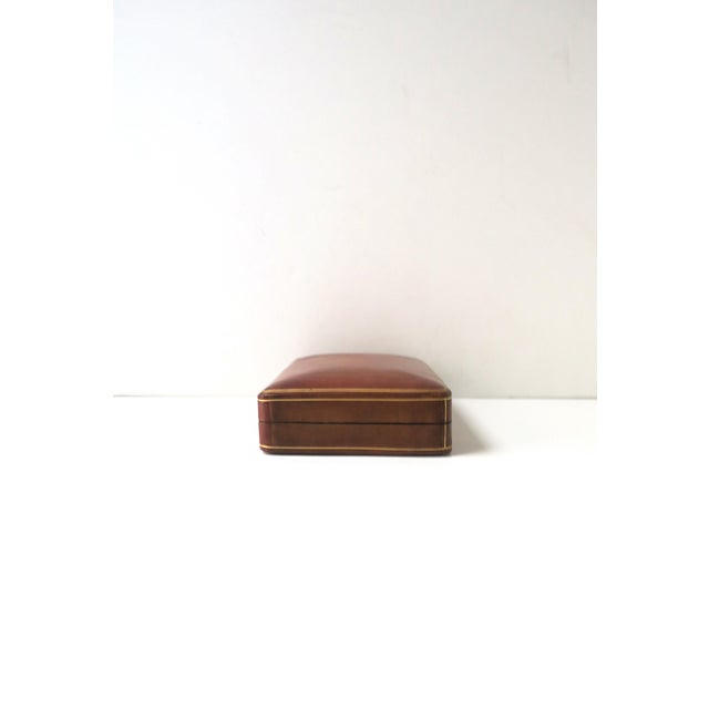 Italian Leather Jewelry Box, Mid-20th Century, Italy For Sale - Image 9 of 13