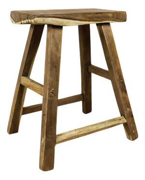 Vintage Rustic Elm Stool