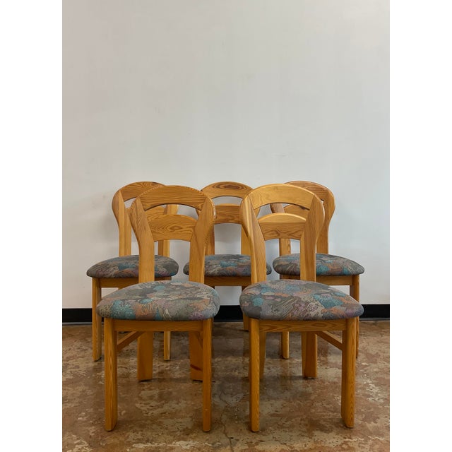 Late 20th Century Set of 5 Pine Dining Chairs, Manner of Ranier Daumiller For Sale - Image 5 of 17