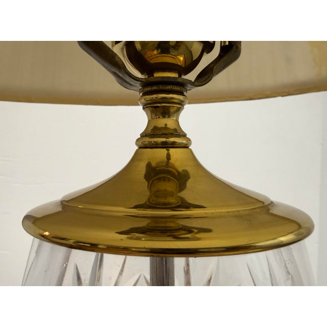 Mid 20th Century Style After Waterford Etched Glass Table Lamp For Sale - Image 9 of 12