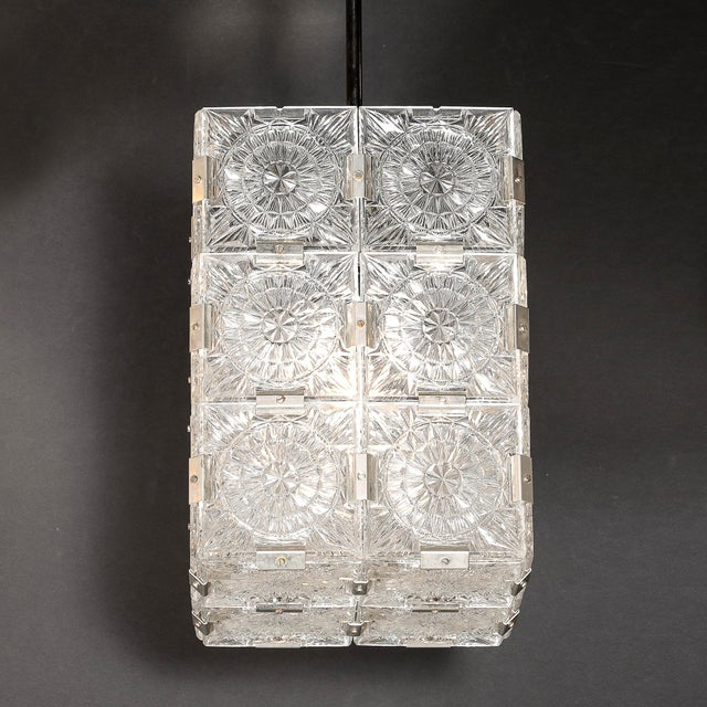 Pair of Mid-Century Rectangular Faceted Cut Crystal Pendants by Kinkeldey For Sale - Image 18 of 18