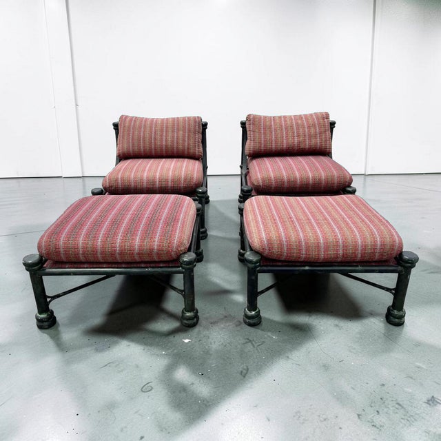 Diego Giacometti Style Neoclassical Lounge Chair With Footstool - a Pair For Sale In Miami - Image 6 of 10