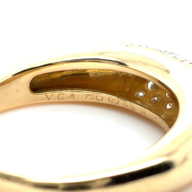 Late 20th Century Vintage Van Cleef & Arpels, Diamond "Philippine" Ring, 18k Yellow Gold, Size 6.5 For Sale - Image 5 of 7
