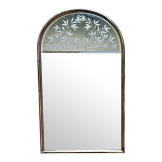 Andrei Enzo Labarge Italian Etched Arched Wall Mirror For Sale