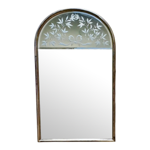 Andrei Enzo Labarge Italian Etched Arched Wall Mirror