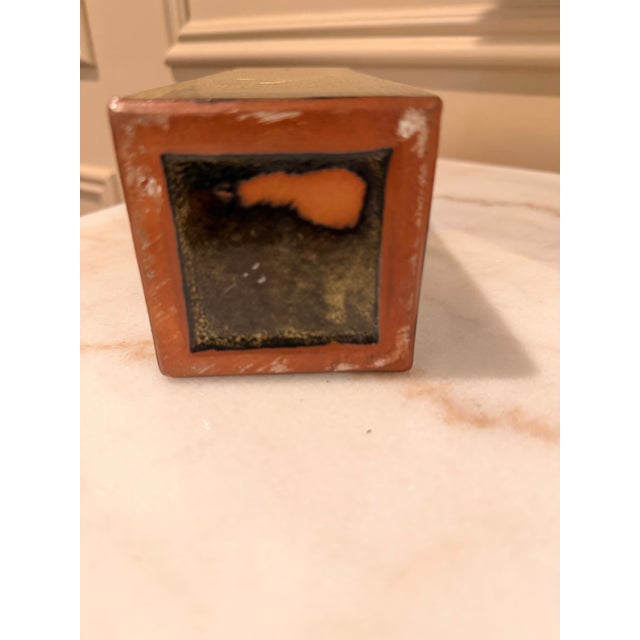 Architectural Ceramic Vase With Organic Reactive Glaze in Earth Tones For Sale - Image 4 of 7