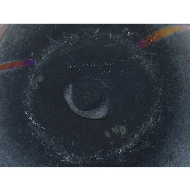 Black Iridescent Amethyst Vase With Floral Design, Early 20th C., 13-Inch For Sale In Las Vegas - Image 6 of 11