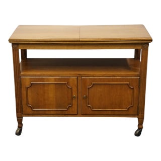 Davis Cabinet Co. Solid Walnut Italian Provincial 80" Flip Top Server Buffet For Sale