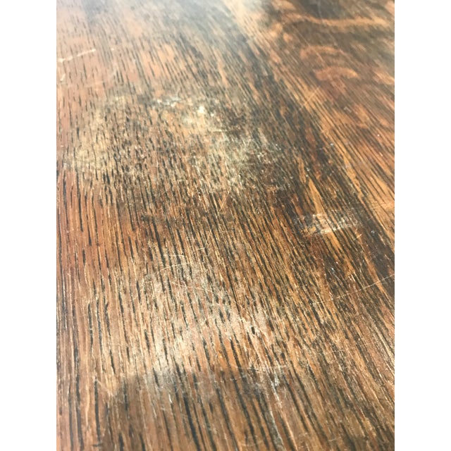 Antique Wicker and Wood Top Library Table With Side Shelves For Sale - Image 11 of 12